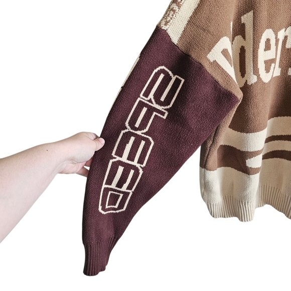 Aelfric Eden Knit Kitschy Speed Racing Zip Up Cardigan Jacket Size Large - Picture 2 of 7